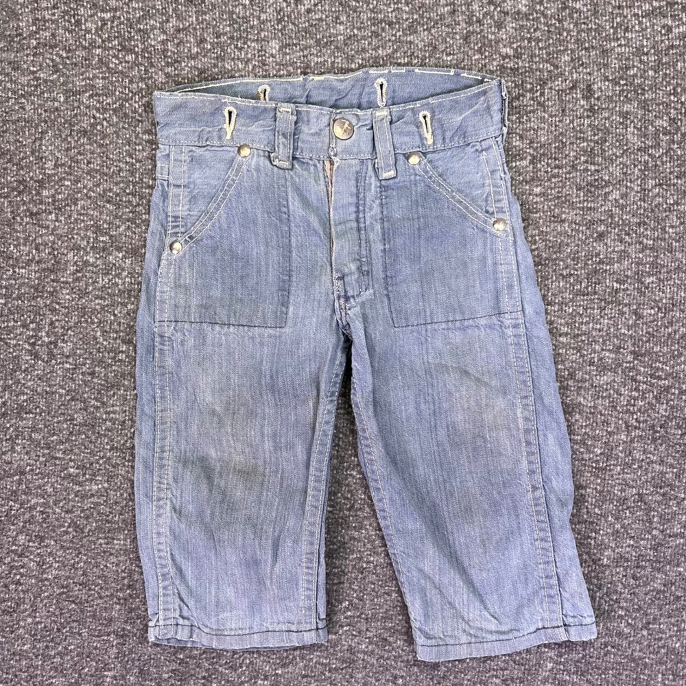 Blue Bell Jeans Kids Size 1 Vintage Sanforized Denim Workwear Gripper Zipper